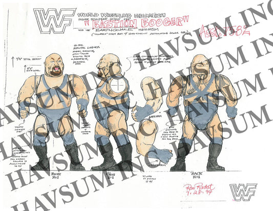 Unreleased WWF Hasbro Orange Card Series 12 Bastion Booger