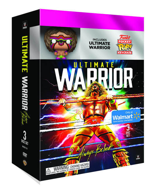2018 WWE "Ultimate Warrior: Always Believe" DVD With Funko Pocket POP! Keychain