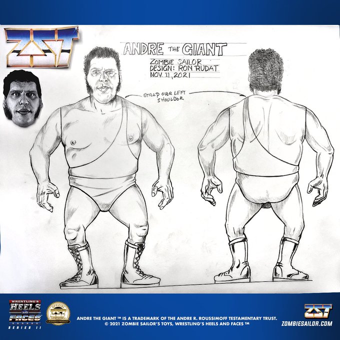 2023 Zombie Sailor's Toys Wrestling's Heels & Faces Andre the Giant [With Black Singlet]