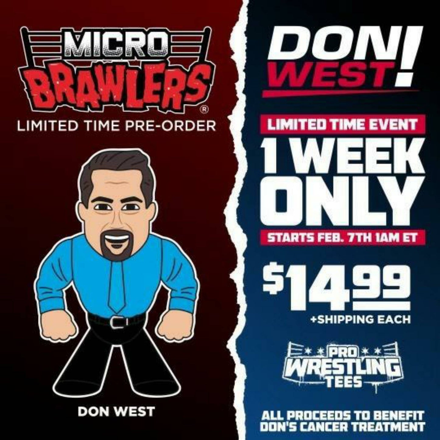 2022 Pro Wrestling Tees Micro Brawlers Limited Edition Don West