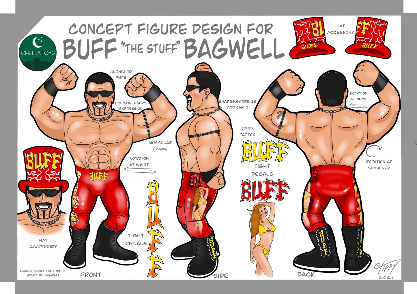 Chella Toys Wrestling Megastars Buff "The Stuff" Bagwell