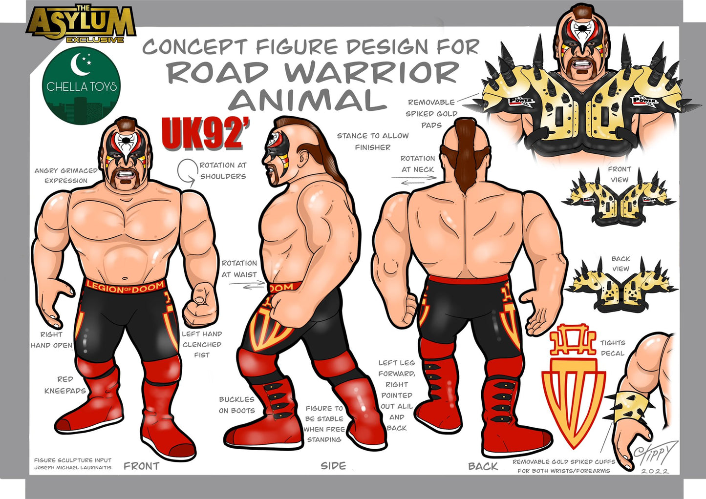 Epic Toys Wrestling Megastars Road Warrior Animal [UK 1992]