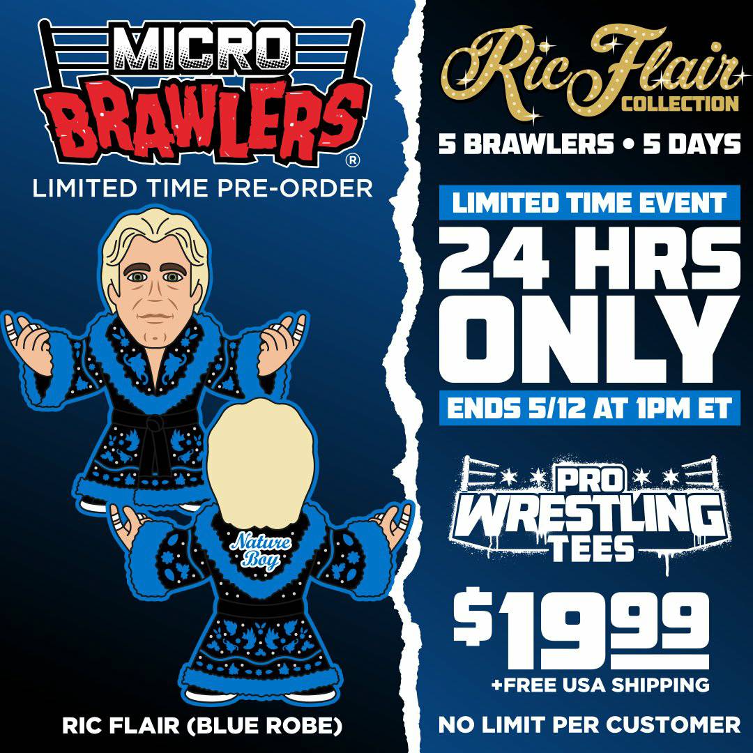2022 Pro Wrestling Tees Micro Brawlers Limited Edition Ric Flair [Blue Robe]