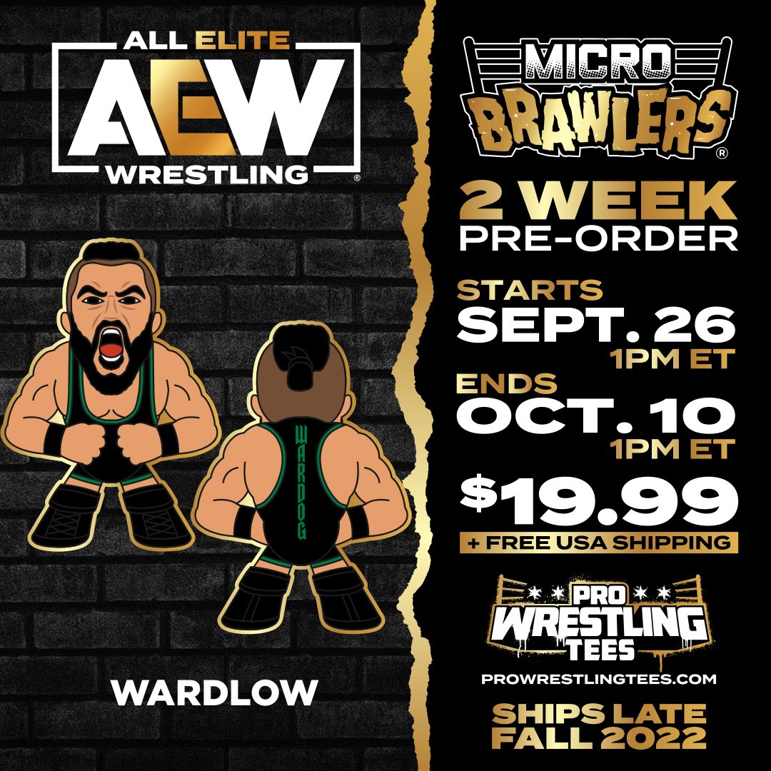 2022 AEW Pro Wrestling Tees Micro Brawlers Limited Edition Wardlow