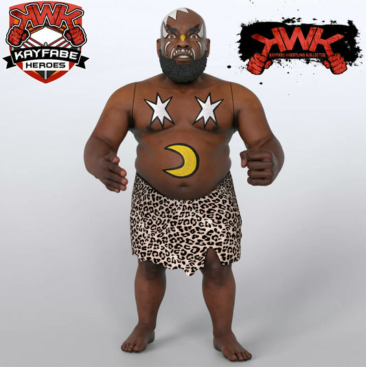 Hasbro WWF Kamala w/moon on belly MOC. CAS graded