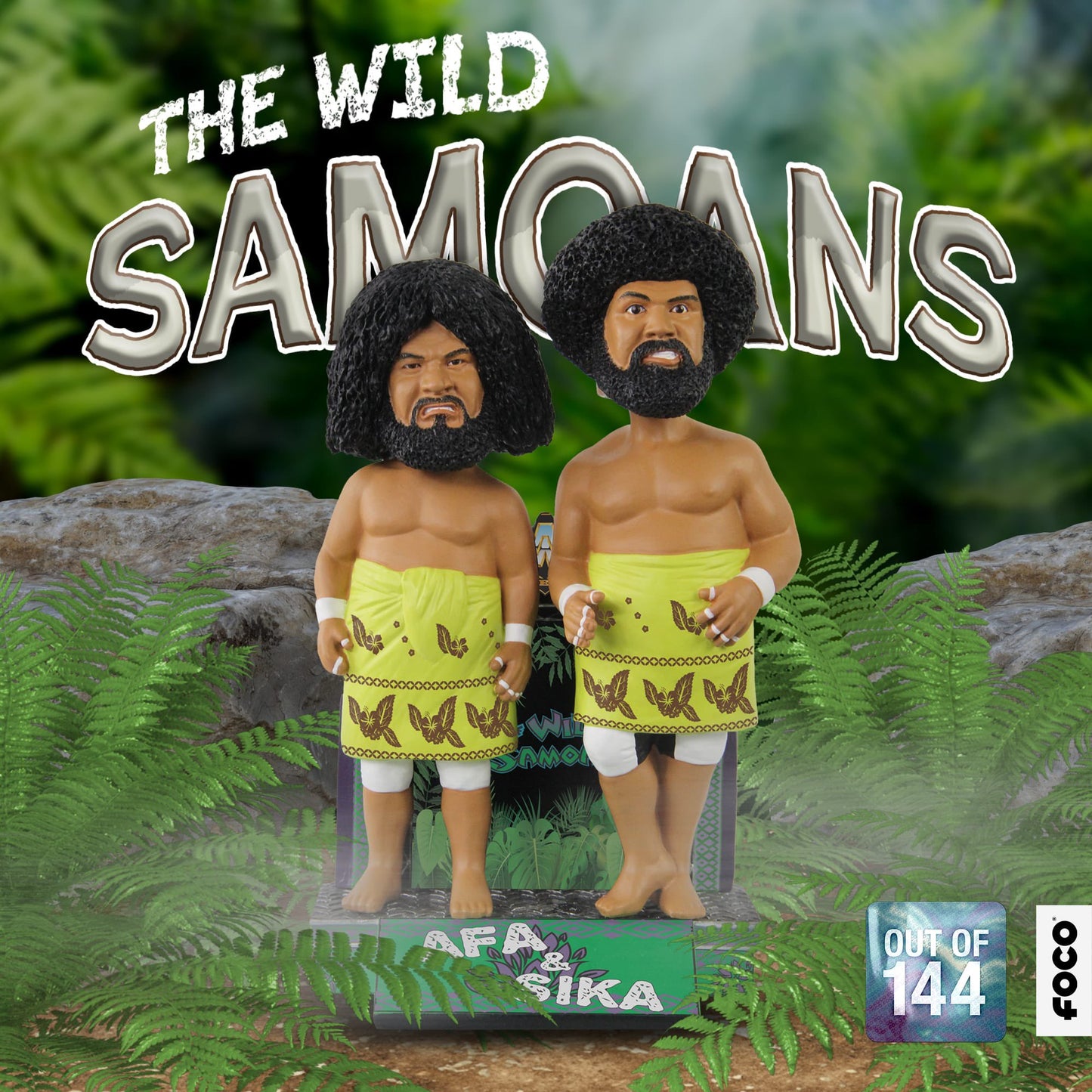 2023 WWE FOCO Bobbleheads Wild Samoans Team Tag Team Dual Bobblehead: Afa & Sika