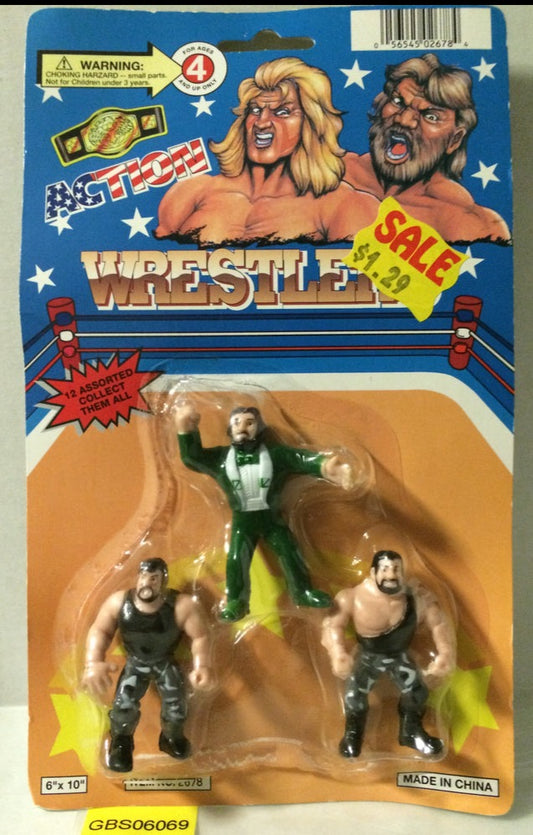 Action Wrestlers Mini Bootleg/Knockoff 3-Pack: Pat Crash, Lord Power & Lucky Smile