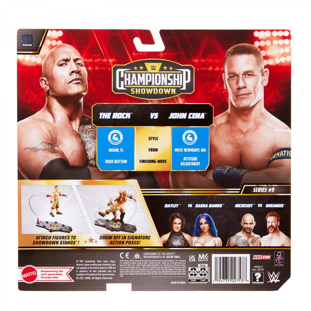 2022 WWE Mattel Basic Championship Showdown Series 9 John Cena vs. The Rock