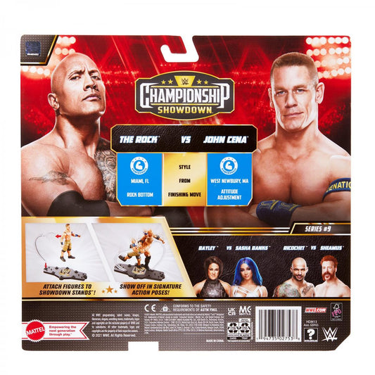 2022 WWE Mattel Basic Championship Showdown Series 9 John Cena vs. The Rock