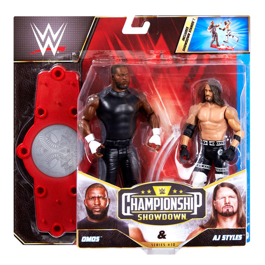 2022 WWE Mattel Basic Championship Showdown Series 10 Omos & AJ Styles