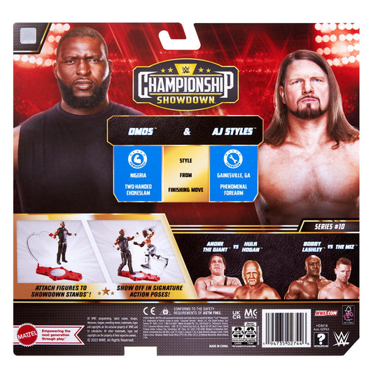 2022 WWE Mattel Basic Championship Showdown Series 10 Omos & AJ Styles