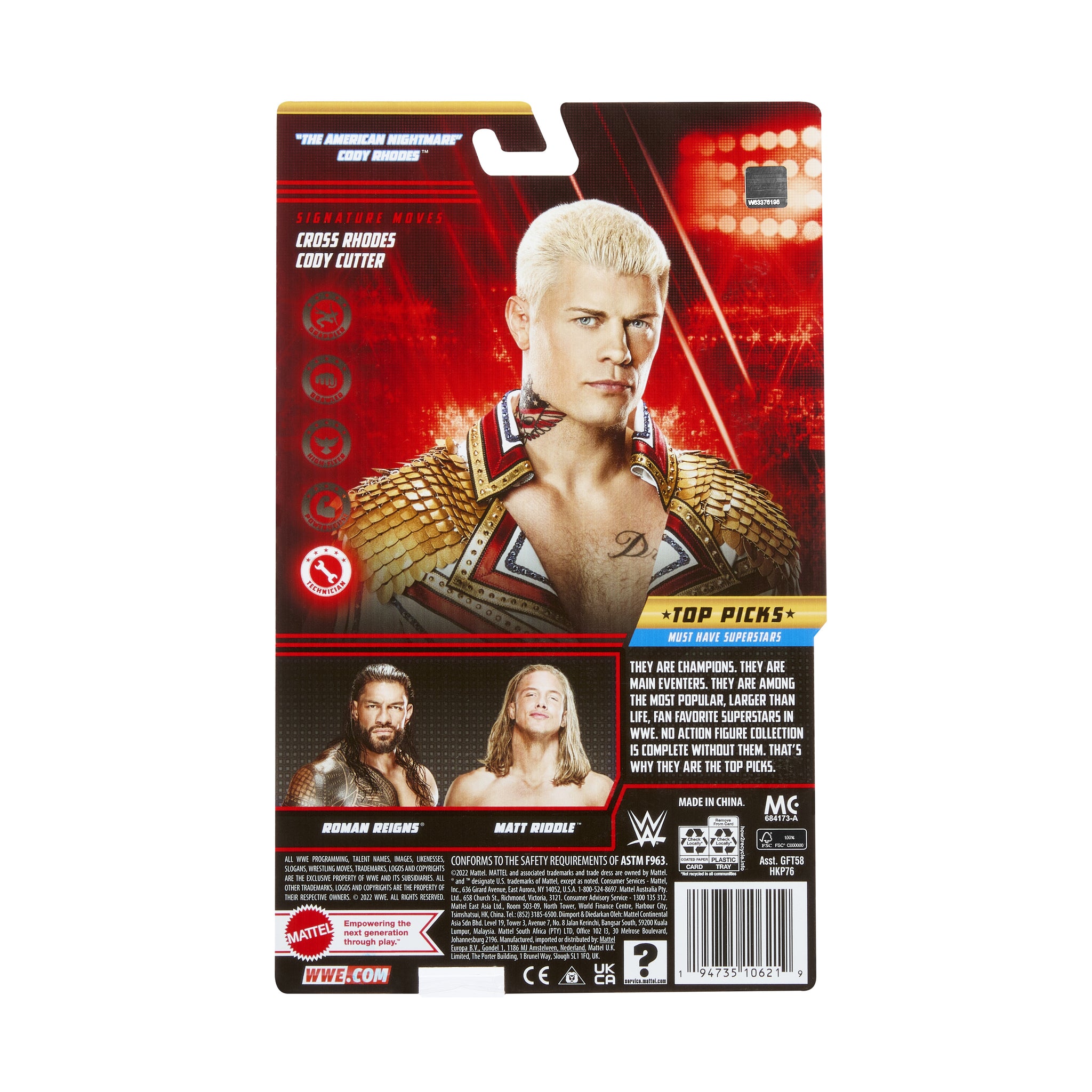 2023 WWE Mattel Basic Top Picks Cody Rhodes – Wrestling Figure Database