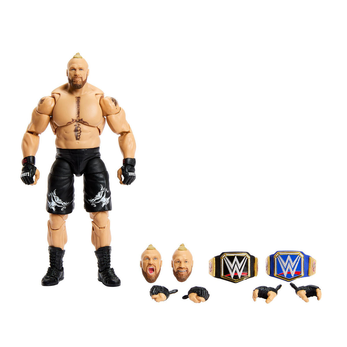 Mattel WWE Championship Showdown - Brock Lesnar vs Bobby Lashley, confezione da 2 action figures snodate e alte 15+ cm, leggendaria cintura WWE inclusa, giocattolo per bambini, 6+ anni, HTW05 Mattel WWE Championship Showdown - Brock Lesnar vs Bobby Lashley, confezione da 2 action figures snodate e alte 15+ cm, leggendaria cintura WWE inclusa, giocattolo per bambini, 6+ anni, HTW05