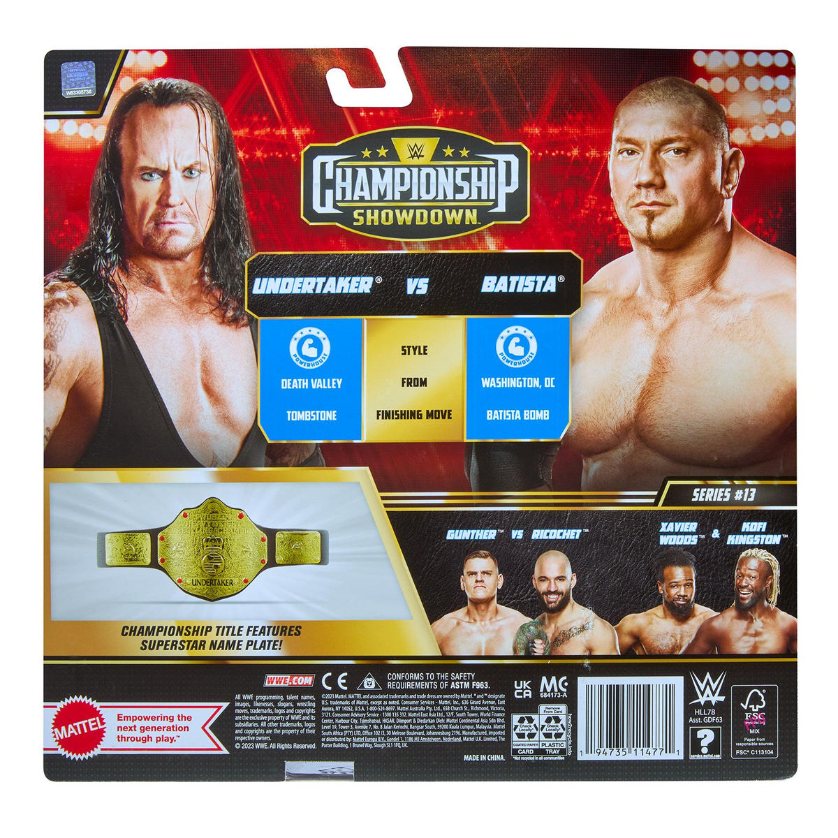 2023 WWE Mattel Basic Championship 13 Undertaker vs. B – Wrestling Figure Database