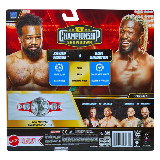 2023 WWE Mattel Basic Championship Showdown Series 13 New Day: Xavier Woods & Kofi Kingston