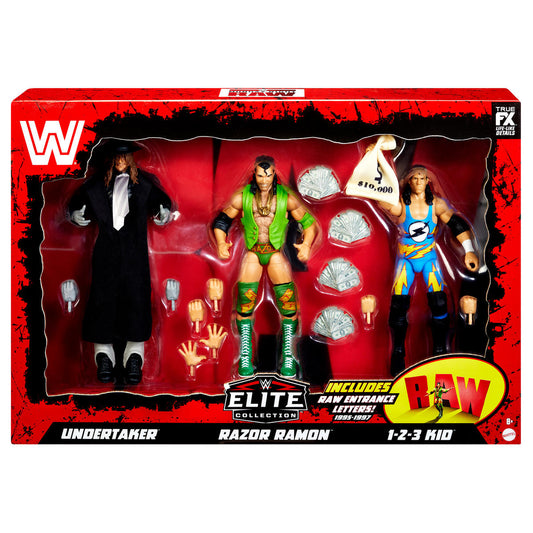 2023 WWE Mattel Elite Raw 30th Anniversary 3-Pack: Razor Ramon, Undertaker & 1-2-3 Kid  [Exclusive]
