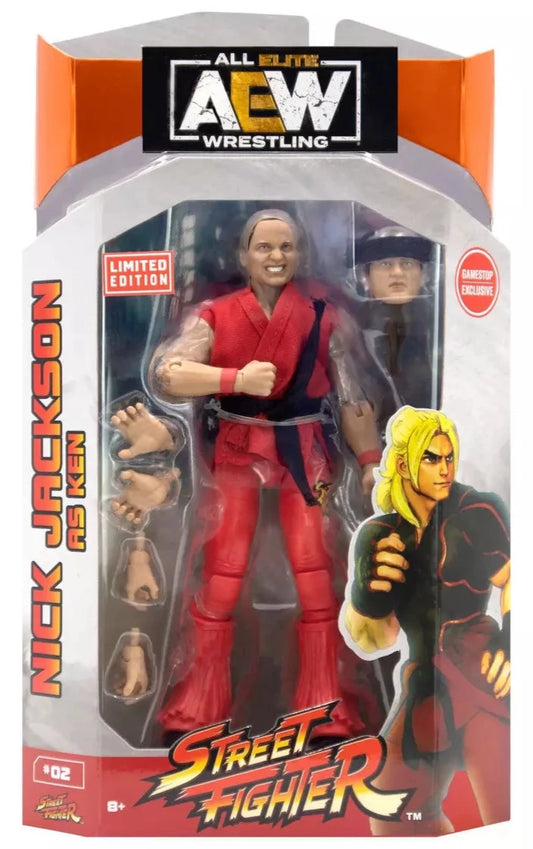 2022 AEW Jazwares Unrivaled Collection GameStop Exclusive Street Fighter Nick Jackson as Ken