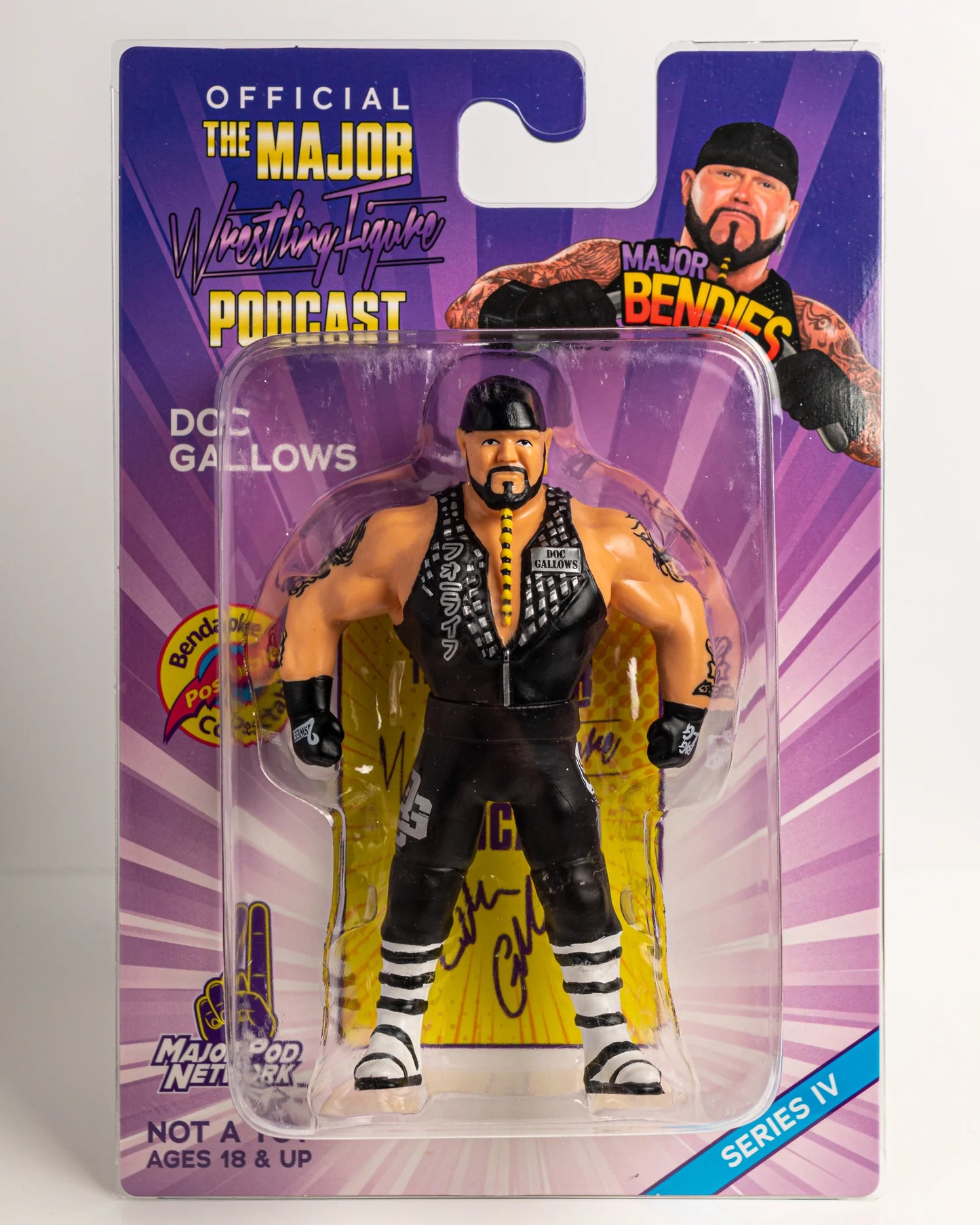2023 Major Wrestling Figure Podcast Major Bendies Series 4 Doc Gallows