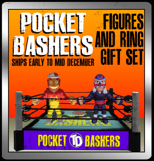Total Debacle Shirt Co. Pocket Bashers Ring Gift Set: Curry Man vs. Great Sasuke