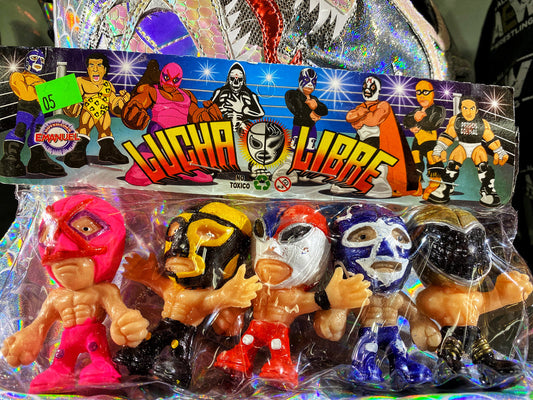 Emanuel Juguetes 2.5" Lucha Libre Cabezones: Villano, Pierroth, Fuerza Guerrera, Huracán Ramirez & Tinieblas