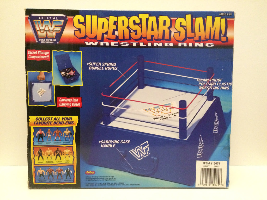 1996 WWF Just Toys Bend-Ems Superstar Slam! Wrestling Ring [With Goldust & Vader]