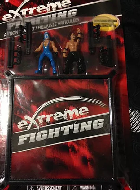 Extreme Fighting/X-Treme Action Wrestling Bootleg/Knockoff Mini Wrestlers & Wrestling Ring