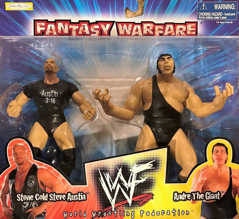 1998 WWF Jakks Pacific Ripped & Ruthless "Fantasy Warfare": Stone Cold Steve Austin vs. &re the Giant