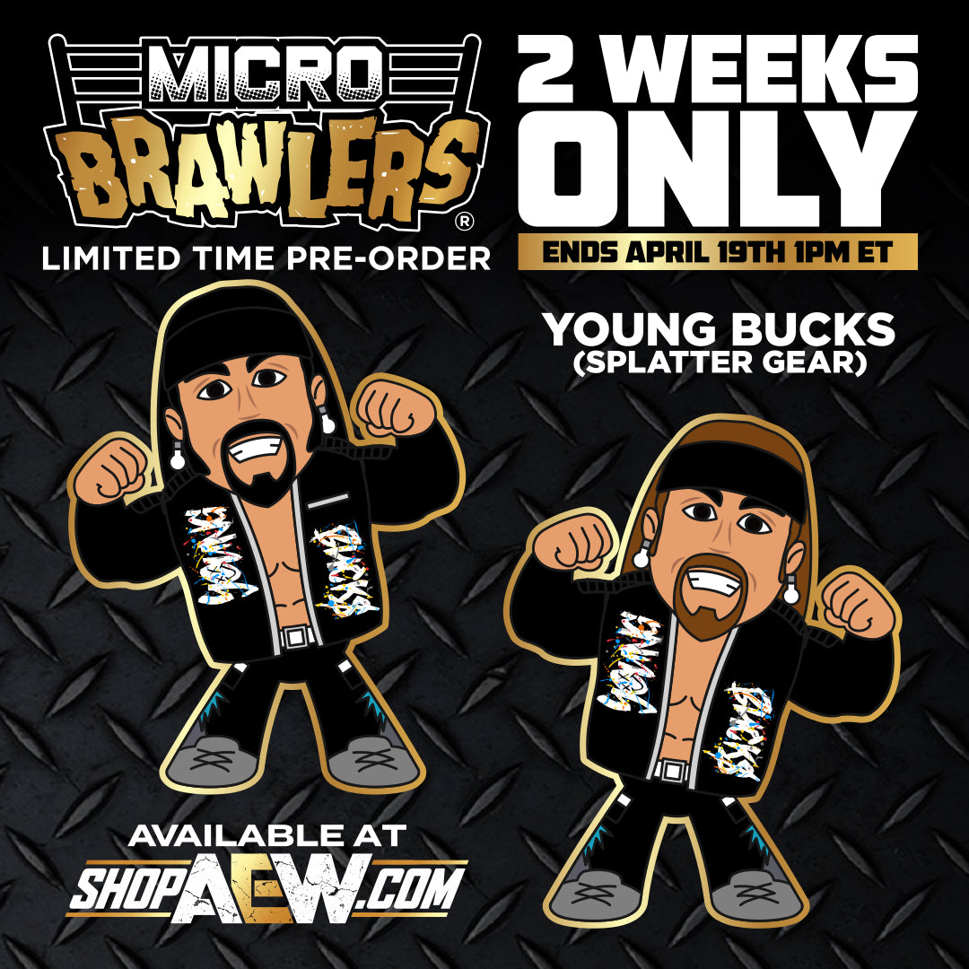 2023 AEW Pro Wrestling Tees Micro Brawlers Tag Team Edition 1 of 2 Matt Jackson [Splatter Gear]