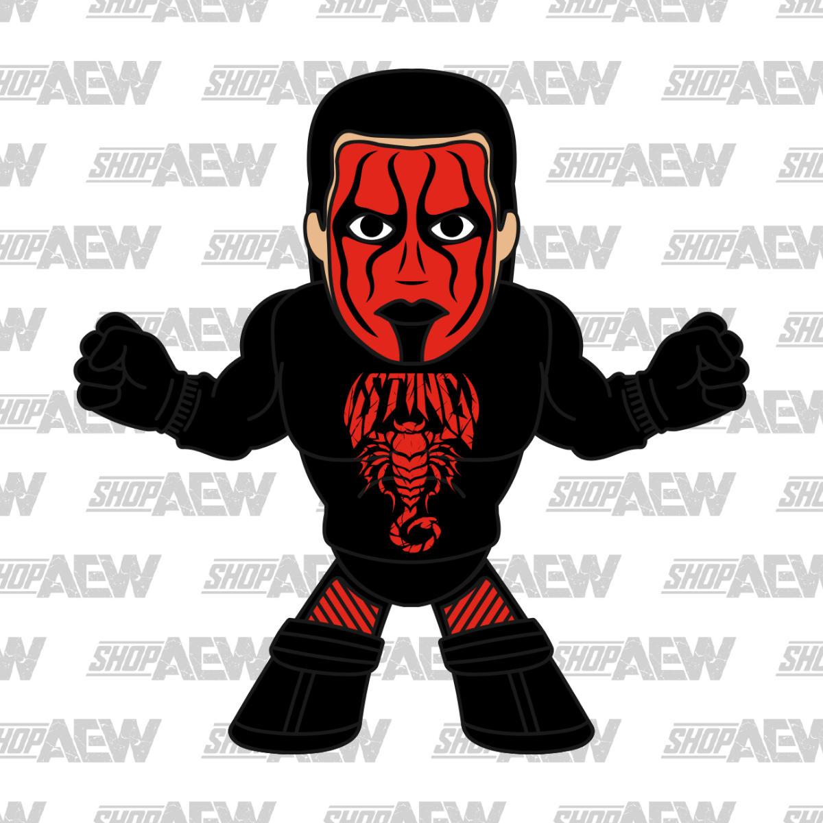 2022 AEW Pro Wrestling Tees Micro Brawlers Limited Edition Sting [Red & Black]