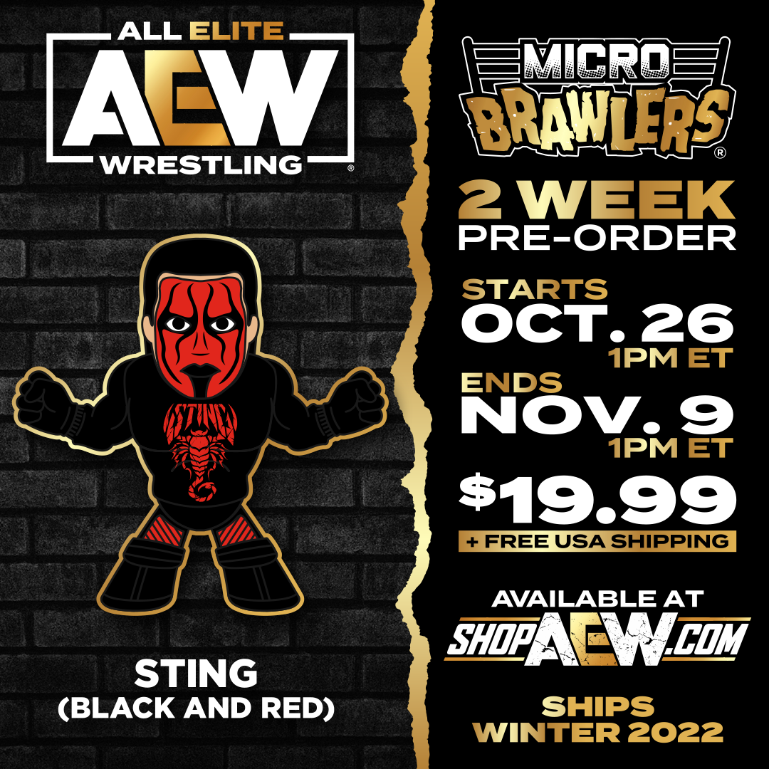 2022 AEW Pro Wrestling Tees Micro Brawlers Limited Edition Sting [Red & Black]
