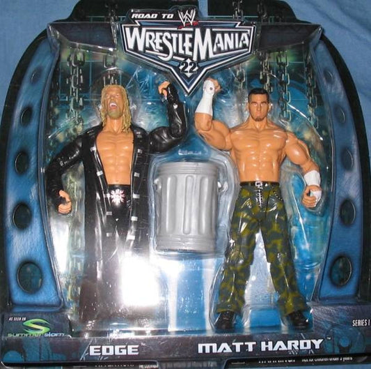 2005 WWE Jakks Pacific Ruthless Aggression Road to WrestleMania 22 2-Packs Series 1: Edge & Matt Hardy