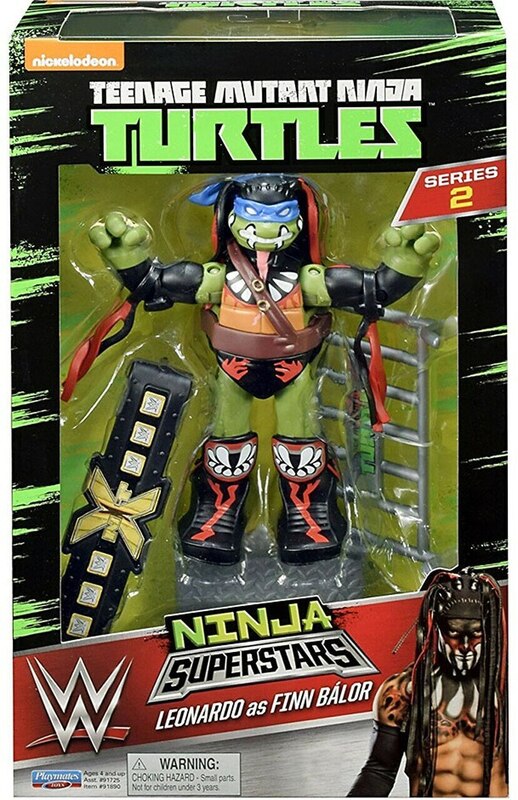 2017 Playmates Toys Teenage Mutant Ninja Turtles WWE Ninja Superstars Series 2 Leonardo as Finn Balor