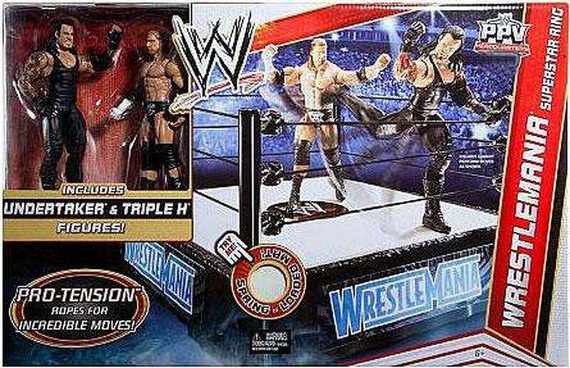 2012 WWE Mattel Basic WrestleMania Superstar Ring [With Undertaker & Triple H, Exclusive]