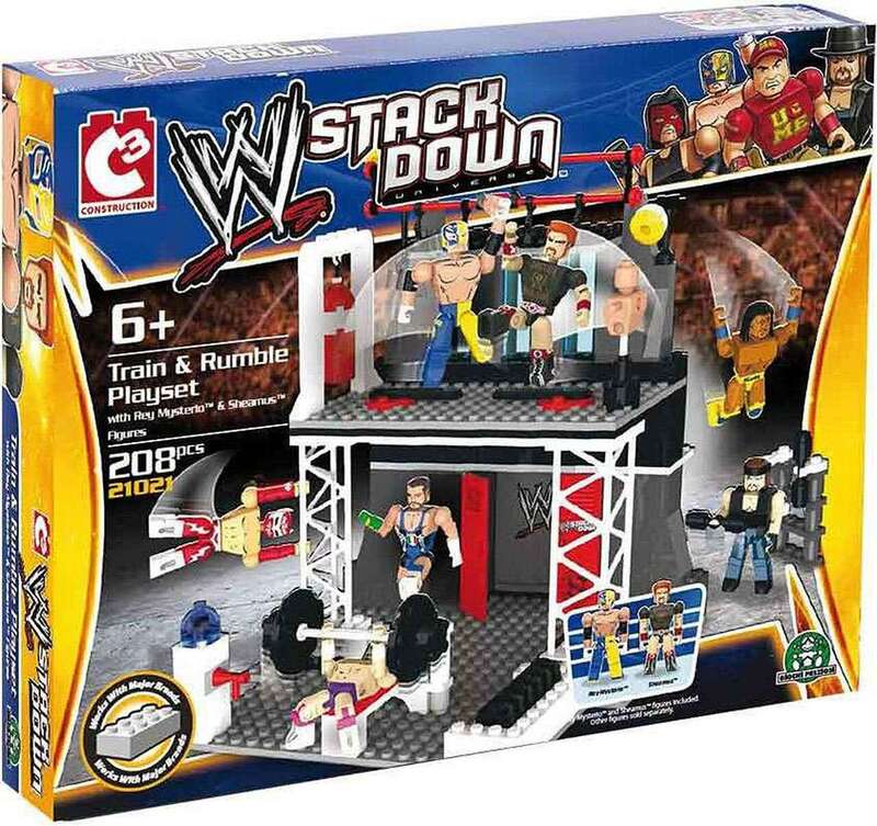 2014 WWE Bridge Direct StackDown Series 1 Train & Rumble Playsets ...