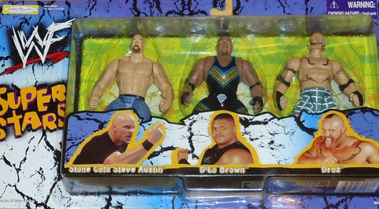 1999 WWF Jakks Pacific Break Down In Your House Box Set: Stone Cold Steve Austin, D'Lo Brown & Droz [Exclusive]
