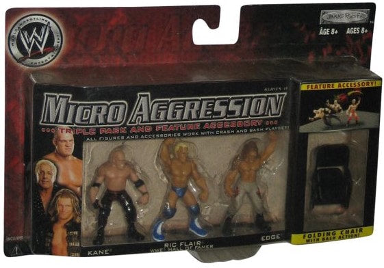 2008 WWE Jakks Pacific Micro Aggression Series 11 Kane, Ric Flair & Edge