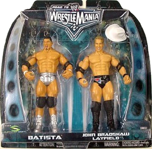 2005 WWE Jakks Pacific Ruthless Aggression Road to WrestleMania 22 2-Packs Series 1: Batista & John Bradshaw Layfield