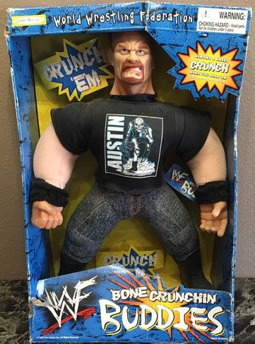 1999 WWF Jakks Pacific Bone Crunchin' Buddies Series 3 Stone Cold Steve Austin [With Shirt]