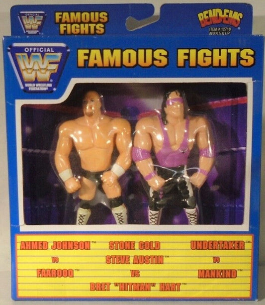 1997 WWF Just Toys Bend-Ems Famous Fights Stone Cold Steve Austin vs. Bret "Hitman" Hart