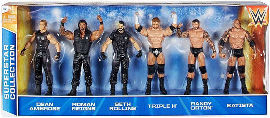 2013 WWE Mattel Basic Superstar Collection #4: Dean Ambrose, Roman Reigns, Seth Rollins, Triple H, Randy Orton & Batista [Exclusive]