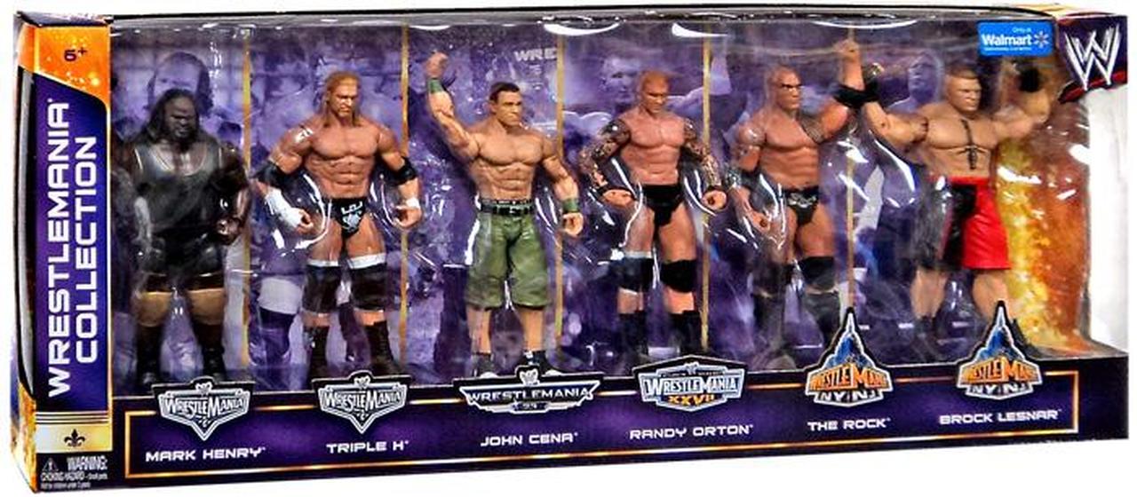 2014 WWE Mattel Basic WrestleMania Miscellaneous Multipack: WrestleMania Collection: Mark Henry, Triple H, John Cena, Randy Orton, The Rock & Brock Lesnar [Exclusive]