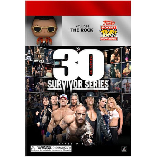2018 WWE "30 Years of Survivor Series" DVD With The Rock Funko Pocket POP! Keychain