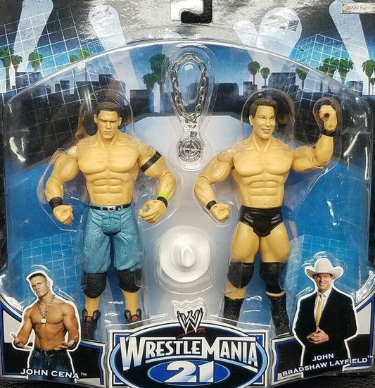 2005 WWE Jakks Pacific Ruthless Aggression WrestleMania 21 2-Pack Series 3: John Cena & John "Bradshaw" Layfield