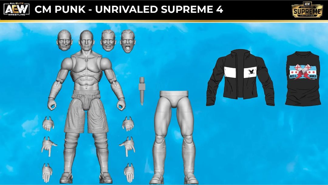 AEW All Elite Wrestling Unmatched Series 4 cm Punk - 6-inch cm Punk Figuur met Accessoires AEW All Elite Wrestling Unmatched Series 4 cm Punk - 6-inch cm Punk Figuur met Accessoires