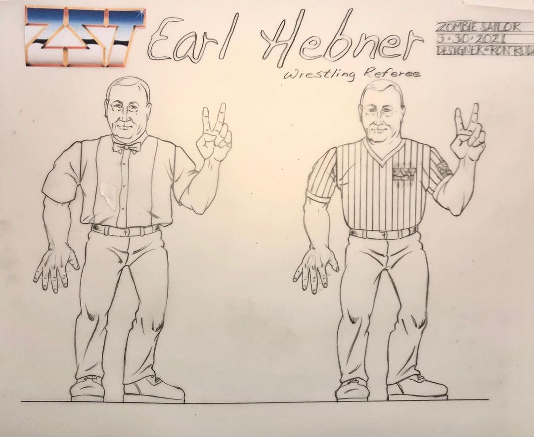 2022 Zombie Sailor's Toys Wrestling's Heels & Faces Series 1 Earl Hebner