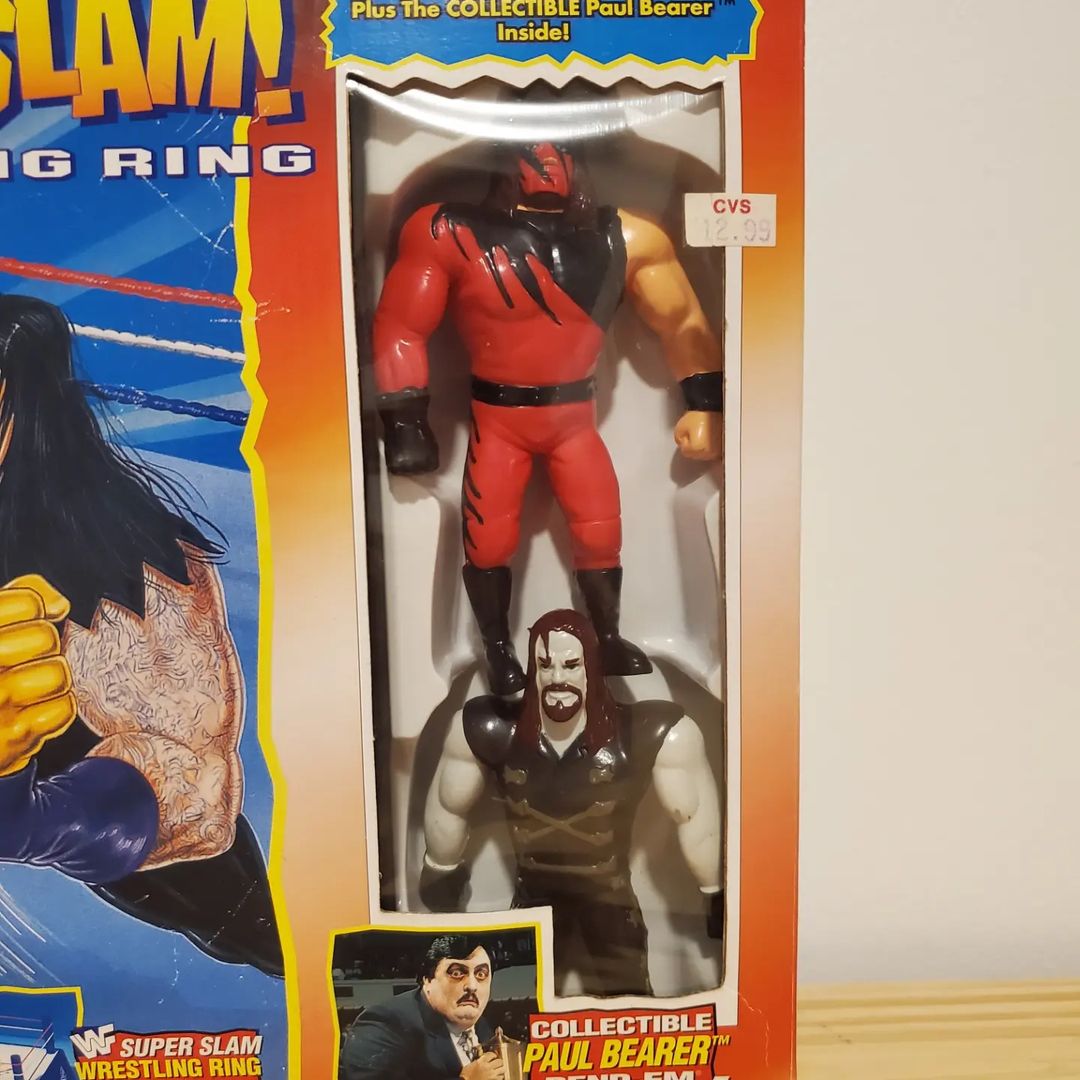 1996 WWF Just Toys Bend-Ems Sears Exclusive Super Slam! Wrestling Ring [With Paul Bearer, Kane & Undertaker]
