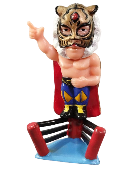 2005 CharaPro Mini Big Heads/Pro-Kaku Heroes Series 1 Tiger Mask [With Blue Pants, in Pointing Pose]