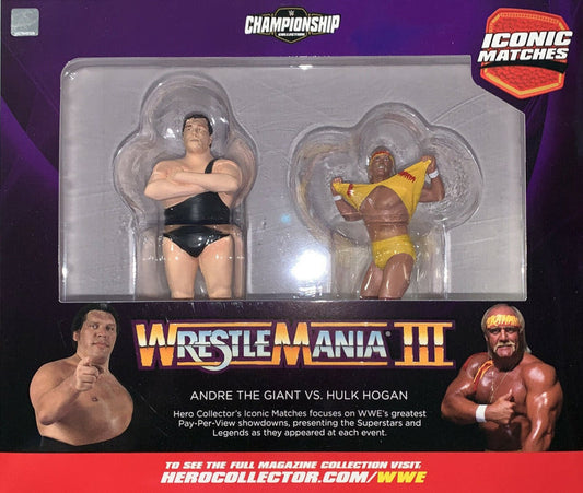 2019 WWE Eaglemoss Hero Collector Championship Collection Multipack: WrestleMania III: Andre the Giant vs. Hulk Hogan