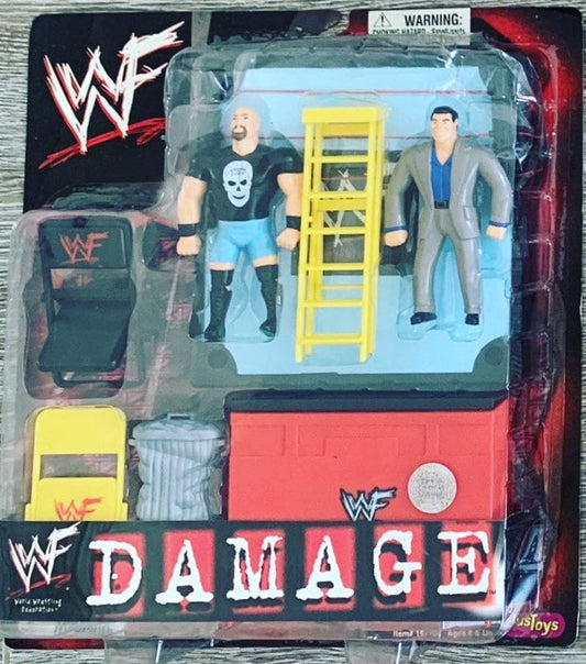 1999 WWF Just Toys Bend-Ems Damage Stone Cold Steve Austin & Mr. McMahon