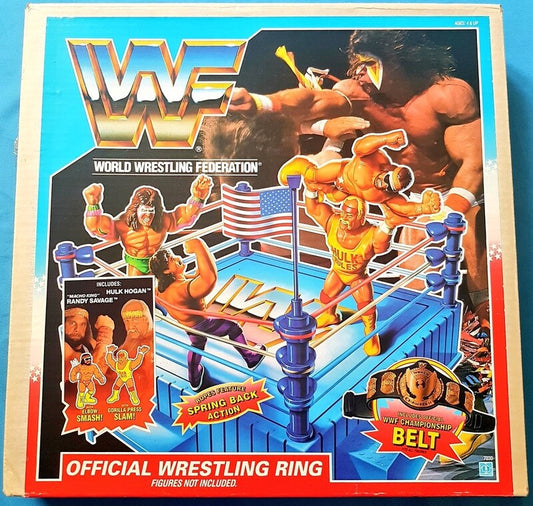 1990 WWF Hasbro JC Penney Exclusive Official Wrestling Ring [With "Macho Man" Randy Savage & Hulk Hogan]